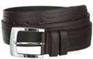 brown riverboat gambler embossed genuine leather casual dress belt with nickel buckle