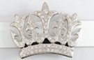 crown belt buckle in silver-tone and rhinestones