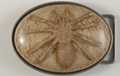 clear acrylic belt buckle with 3-D sand tarantula