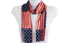 USA flag print satin and sheer belt scarf