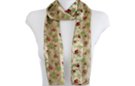ladybug print beige satin and sheer belt scarf