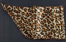 satin belt scarf, black and dark gold leopard print on pale gold background