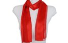 red satin and sheer belt scarf