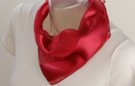 satin and sheer cerise banded square scarf