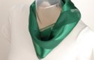 satin and sheer amazon green banded square scarf