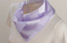 satin and sheer lavender banded square scarf
