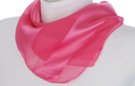 satin and sheer rose pink banded square scarf