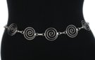 silver-tone chain belt, curlicue spiral links