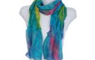 Hawaiian blue silk and poly pleated tulle scarf