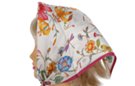 square satin silk scarf, orchid