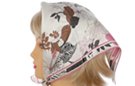 square satin silk scarf, heather rose