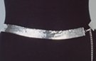 silver mesh chain belt with heart at tip