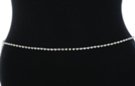 1/8" wide single rhinestone chain belt, rhinestones set in silver-tone chain
