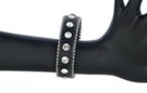 skinny black leather rhinestone bracelet