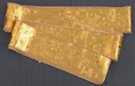 sequin sash, gold colored sequins completely cover a sash 66 inches long by 2 inches wide