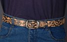 solid cowhide painted leather belts, skulls and snakes