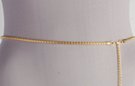 gold chain belt made of 29 inches of 3/16"-diameter square box chain and 14 inches of chain with heart-shaped pendant