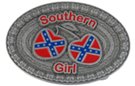 southern girl buckle with red and blue rebel flag cherries