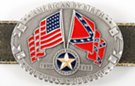 American by birth, southern by heritage pewter oval belt buckle