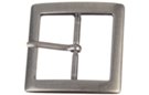 square pewter center bar belt buckle