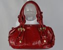 synth leather satchel handbag with square-knot shoulder straps