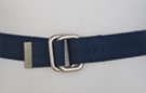 mens navy blue cotton square-ring canvas belt