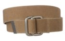 faded tan stone wash cotton canvas belt with square zinc buckle rings