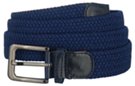 big man's braided stretch belt, navy with dark tabbing and gunmetal buckle