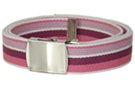 multi-mauve striped canvas belt