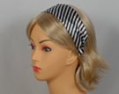 black and white striped satin hairband