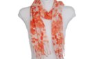 orange summer floral print scarf