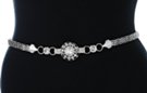 sun-wheel medallion rice-grain chain belt