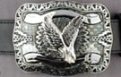 belt buckle, silver eagle over silver Aztec sunburst