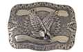 belt buckle, silver eagle over silver Aztec sunburst