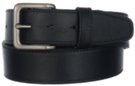 textured black leather casual belt with pewter buckle