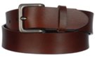 supple brown genuine leather belt and pewter buckle