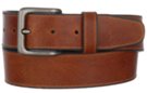 textured tan leather casual belt with pewter buckle