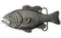 pewter life-like bass fish belt buckle with tape measure