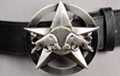 bulls locking horns over five point Texas Ranger star and ring; burnished steel