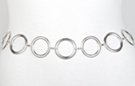 silver chain belt, textured "doughnut" rings