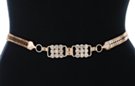 fish-scale gold mesh chain medallions with tic-tac medallions