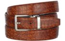 tan tortoiseshell embossed dress belt with polished buckle