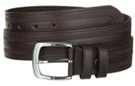 brown tractor beam embossed genuine leather casual dress belt with nickel polish buckle