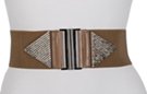 brown high waist stretch belt with turn signal arrows