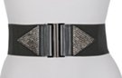 gray high waist stretch belt with turn signal arrows