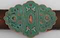abstract indian verdigris on copper belt buckle