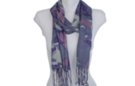 violet impressionistic floral print scarf