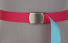 fuchsia and aqua reversible web belt