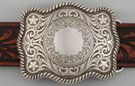 rectangular traditional western shield belt buckle