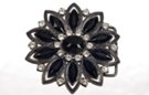 rhinestone and black filigree flower belt buckle